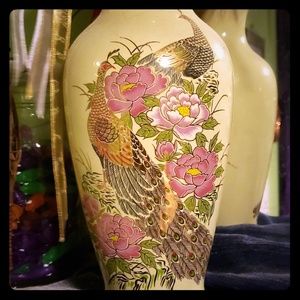 Gilded Peacock Vase